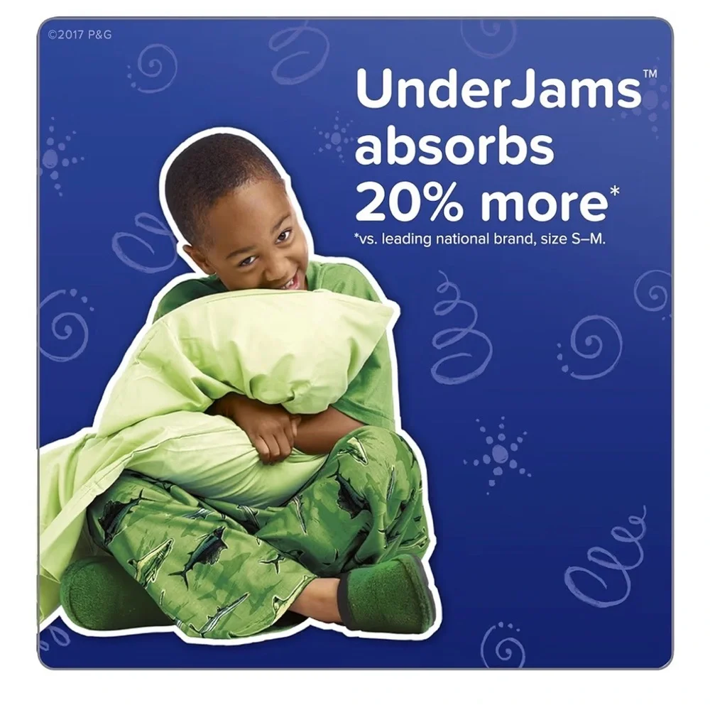 Pampers Underjams Disposable Bedtime Underwear Boys Size L/XL 42  Count NIB